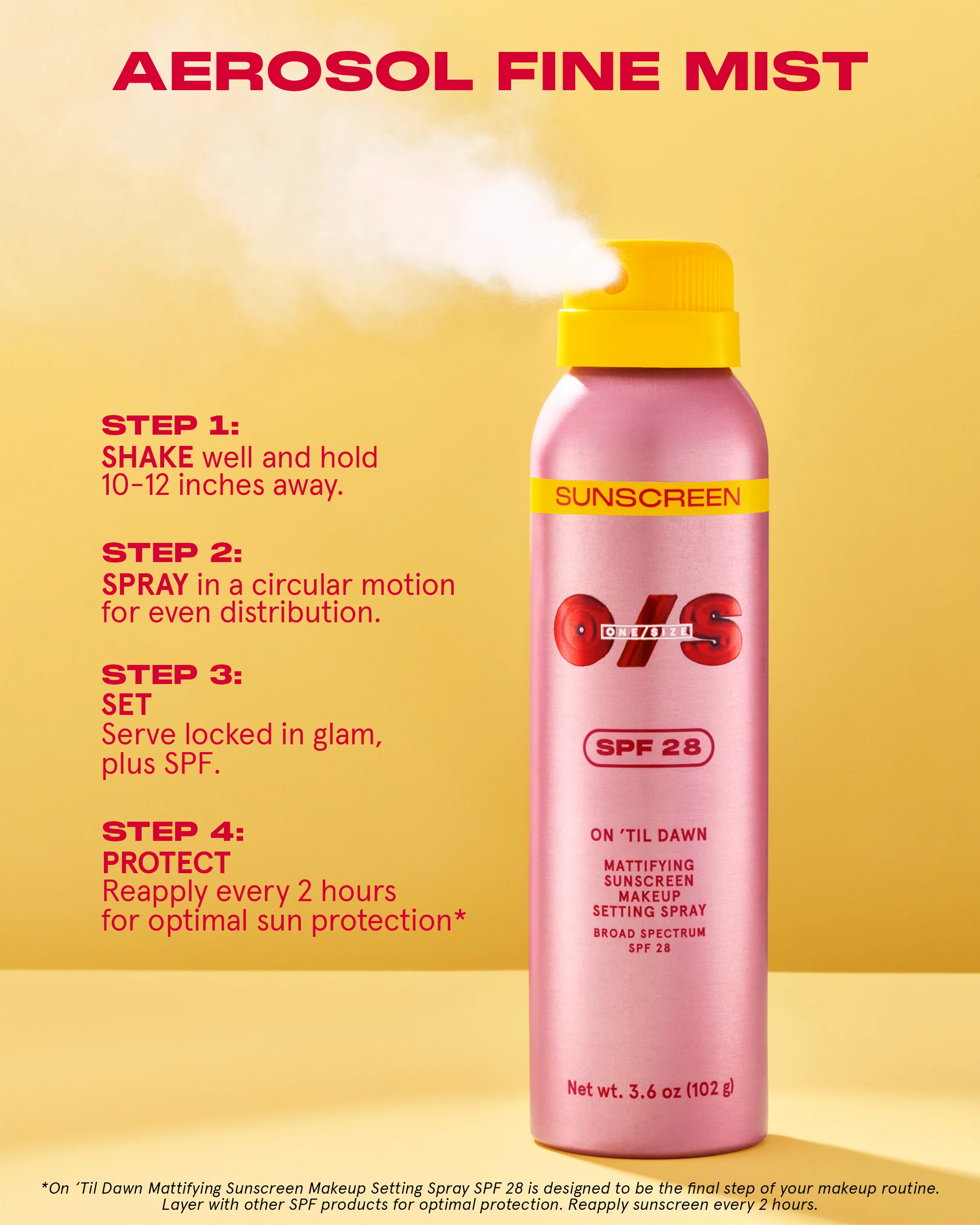 On ’Til Dawn Mattifying Sunscreen Makeup Setting Spray SPF 28 Full-Sized - Image 6